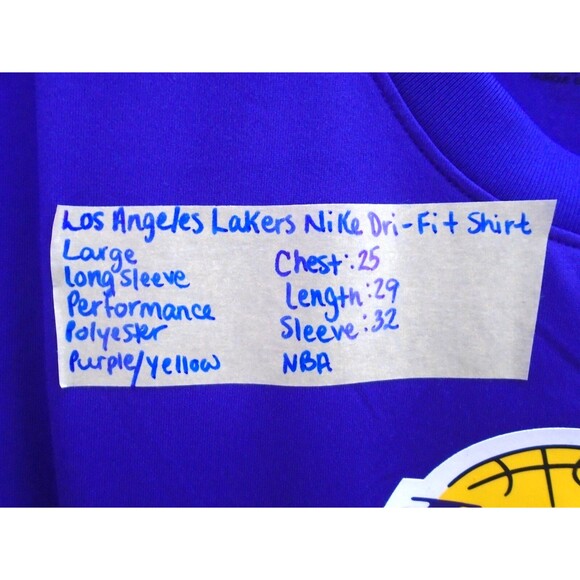 Nike Los Angeles Lakers NBA Authentics Long Sleeve Jersey Shirt Men's Size L - Picture 5 of 8